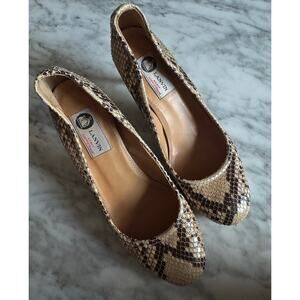 Lanvin Real Leather Snakeskin Round Toe Heels